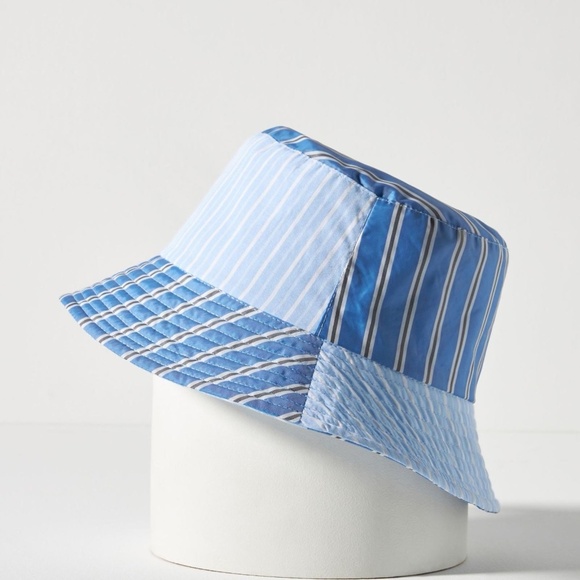 NWT Anthropologie Cotton Pin Stripe Blue Bucket Hat - crrs.pl display picture 1
